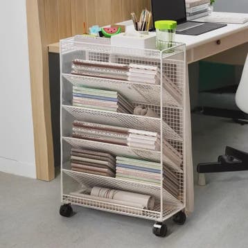 Mobiele Boekenkast op Wielen - Metalen Opbergrek voor Kantoo, Verzenden, Nieuw