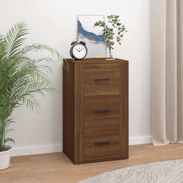 vidaXL Dressoir 40x33x70 cm bewerkt hout bruin eikenkleur, Minder dan 50 cm, Verzenden, Nieuw, 25 tot 50 cm