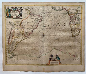 South Atlantic Ocean - Wereld; J. Janssonius - Mar di, Boeken, Nieuw