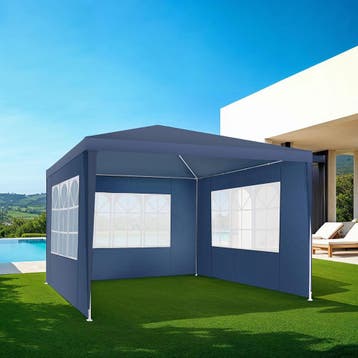 Paviljoen Barinas met 3 zijdelen, waterdicht, 3x3m - blauw, Tuin en Terras, Partytenten, Verzenden, Nieuw