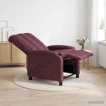 vidaXL Massage Recliner Paars Stof, Huis en Inrichting, Verzenden, Nieuw