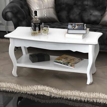 vidaXL Salontafel met 2 lagen MDF wit, Verzenden, Nieuw, Overige houtsoorten, 50 tot 100 cm