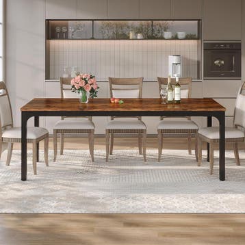Tribesigns Eettafel, industriële keukentafel voor 6 - 8 pers, Verzenden, Zo goed als nieuw