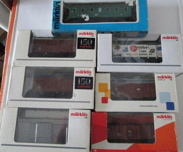 Märklin H0 - Modeltrein goederenwagonset (7), Nieuw