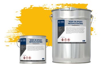 Wixx 2K Epoxy Metaalcoating RAL 1023 | Verkeersgeel 10L, 5 tot 10 liter, Verzenden, Nieuw, Verf