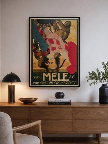 Leopoldo Metlicovitz - Mele Napoli Massimo Buon Mercato, Antiek en Kunst