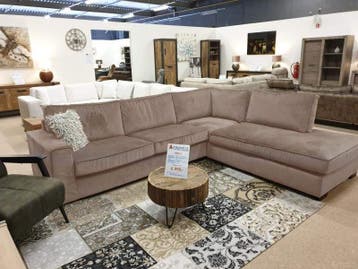 Hoekbank Follega - hoekbanken - Taupe, Nieuw, 150 cm of meer, Stof, 250 tot 300 cm