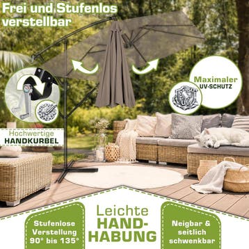 Zweefparasol - Tuinparasol - Parasol 235x235 cm - Met voet -, Verzenden, Zo goed als nieuw