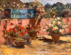 Vincenzo Irolli (1860–1949) - Terrazzo fiorito, Antiek en Kunst
