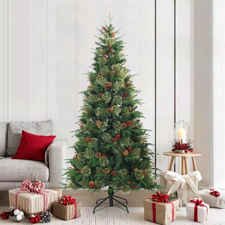 vidaXL Kunstmatige Inklapbare Kerstboom Groen 210 cm PVC, PE, Diversen, Kerst, Nieuw, Verzenden