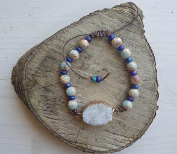 Chinese turquoise met kristal, Sieraden, Tassen en Uiterlijk, Armbanden, Nieuw