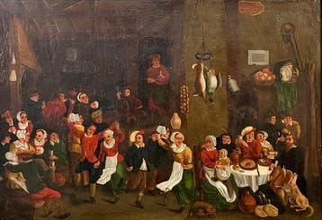 Scuola fiamminga (XVIII-XIX) - Festa popolare in una taverna