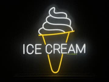 IJS ice ceam NEON sign bord led lichtbord verlichting lamp X, Verzenden, Nieuw