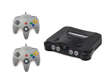 Nintendo 64 Grijs + 2 Controllers (N64 Spelcomputers), Spelcomputers en Games, Ophalen of Verzenden, Zo goed als nieuw