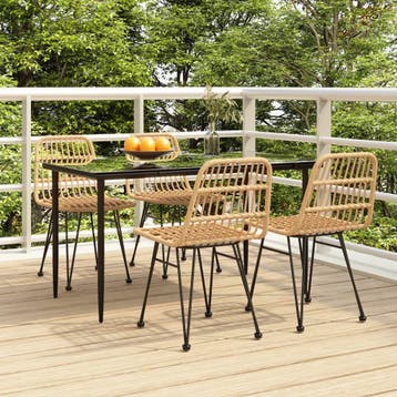 vidaXL 5-delige Tuinset poly rattan, Verzenden, Nieuw, 4 zitplaatsen, Tuinset