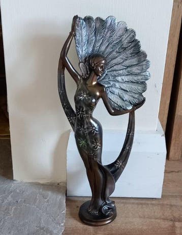 Decoratief ornament - Art Deco Lady Figurine – Bronze &