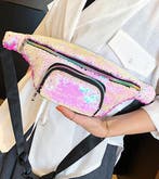 Heuptasje Rond Voorvak Pailletten Roze Wit Parelmoer Heuptas, Sieraden, Tassen en Uiterlijk, Tassen | Damestassen, Ophalen of Verzenden