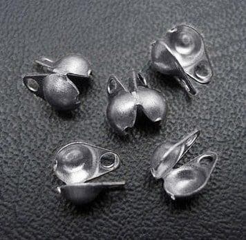 10 x platinum mini kalotjes met gesloten oogje 1,6 x 3mm..., Ophalen of Verzenden, Nieuw, Kraal