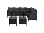 Veiling - Loungeset Manacor - Polyrotan - Zwart, Nieuw