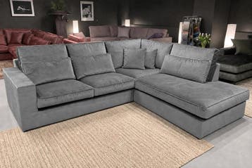 Hoekbank Leusden-Express - hoekbanken - Grijs, Nieuw, 150 cm of meer, Stof, 250 tot 300 cm