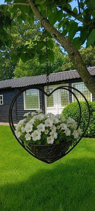 Bloempot - gietijzer - Hartvormige bloemenhanger