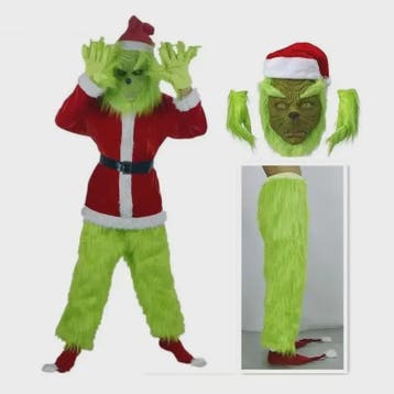Grinch Kerstkostuum - Compleet Cosplay Outfit voor Feestjes, Verzenden, Nieuw