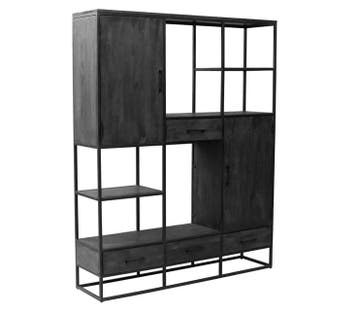 Vakkenkast Utah zwart XXL | Mokana Furniture, Ophalen of Verzenden, Nieuw
