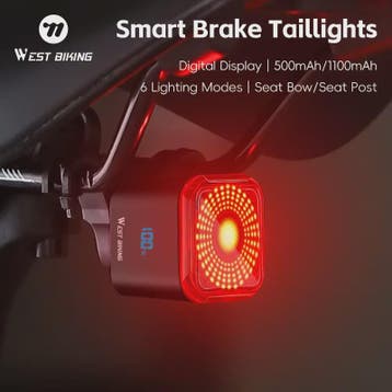 Intelligente Fiets Achterlicht met Remdetectie, Digitaal Dis, Verzenden, Nieuw