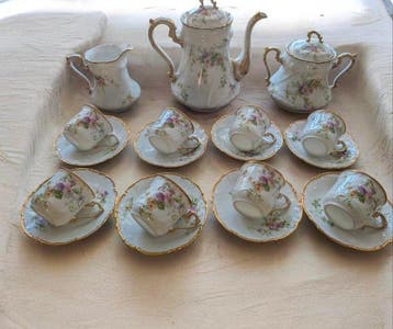 Limoges - Koffieservies (19) - Porselein - Servies voor 8