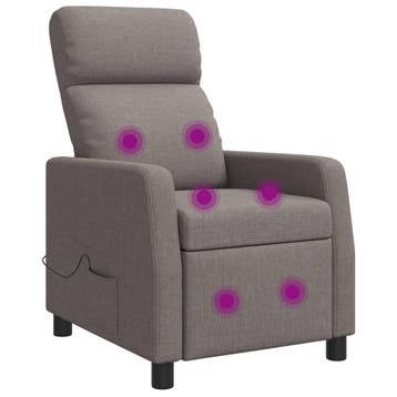 vidaXL Massage Recliner Taupe Stof, Verzenden, Nieuw