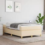 vidaXL Boxspring bed 120x200 cm stof crèmekleurig, Huis en Inrichting, Verzenden, Nieuw, Twijfelaar, 120 cm