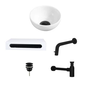 Sani Royal Keramische Waskom Wit Rond met Solid, Tuin en Terras, Nieuw