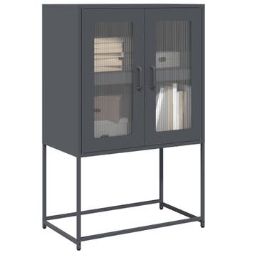 vidaXL buffetkast 68x39x107 cm staal antracietkleurig, Huis en Inrichting, Kasten | Buffetkasten, Verzenden, Nieuw, Metaal