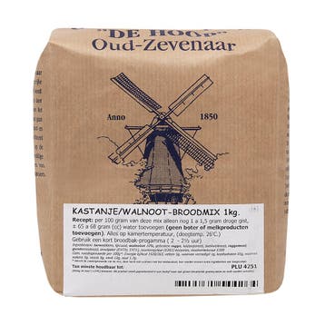 Molen de Hoop Kastanje/Walnoot Broodmix 1kg, Verzenden, Nieuw