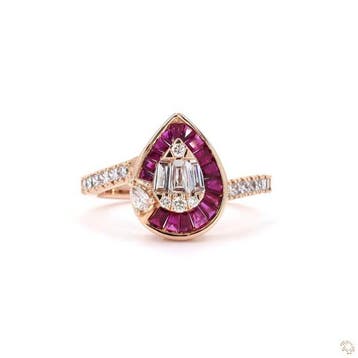 Ring - 18 karaat Roségoud - 1.20ct. tw. Diamant (Natuurlijk), Nieuw