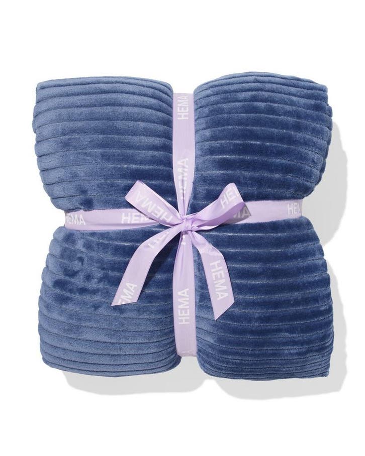 HEMA Plaid 130x150cm sherpa blauw van €18.99 voor €9 sale, Huis en Inrichting, Woonaccessoires | Plaids en Woondekens, Nieuw, Verzenden