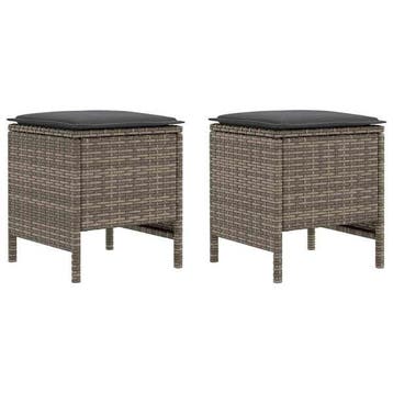 Buiten kruk set 38cm PE Rattan | 36% Korting | B-keuze, Huis en Inrichting, Minder dan 50 cm, Vierkant, Nieuw, Ophalen of Verzenden