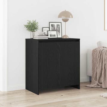 vidaXL Dressoir zwart eiken 70x41x75 cm bewerkt hout, Verzenden, Nieuw, Overige houtsoorten