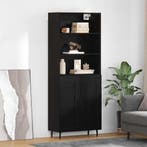 vidaXL buffetkast Zwart Eiken 69,5 x 34 x 180 cm, Huis en Inrichting, Minder dan 50 cm, Verzenden, Nieuw, Minder dan 100 cm