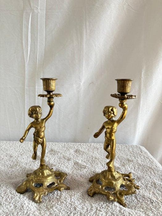 Kandelaar (2) - Messing, Antiek en Kunst, Curiosa en Brocante