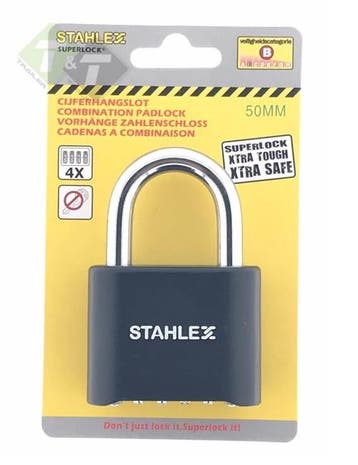 Hangslot Stahlex, 50 Mm, Cijferslot, Cijferhangslot, Ophalen of Verzenden, Nieuw, Koper of Messing, Overige typen