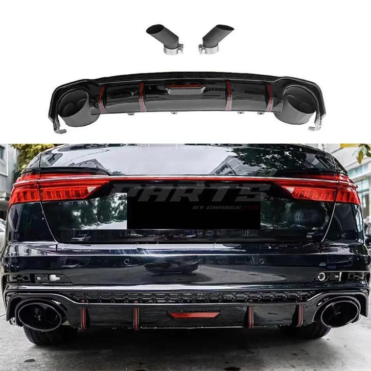 LED Diffuser With Black Exhaust Tips Voor Audi A6 S Line/S6, Auto-onderdelen, Carrosserie en Plaatwerk, Ophalen of Verzenden