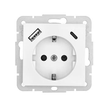 LEDmaxx Inbouw contactdoos zuiver wit met 1x USB-A & 1x U..., Ophalen of Verzenden, Nieuw