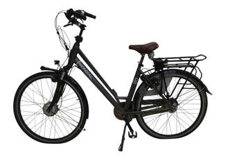 Mondial elektrische damesfiets – matzwarte e-bike met voorwi, Fietsen en Brommers, Fietsen | Dames | Damesfietsen, Ophalen of Verzenden