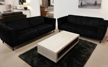 Bankstel Wolvega - rechte banken - Zwart, Nieuw, Stof