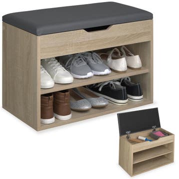 Schoenenkast Jasmina met zitkussen 60x30x43,5cm, Huis en Inrichting, Kasten | Schoenenkasten, Verzenden, Nieuw