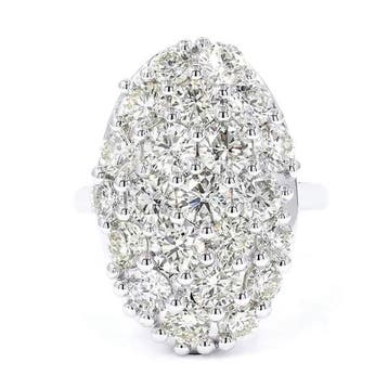 Zonder minimumprijs - Ring - 14 karaat Witgoud - 3.67ct. tw., Nieuw
