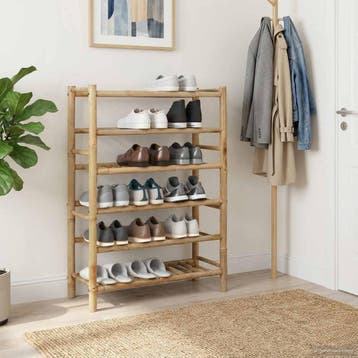 vidaXL Schoenenrek 68 x 28 x 96 cm Bamboe Naturel, Verzenden, Nieuw