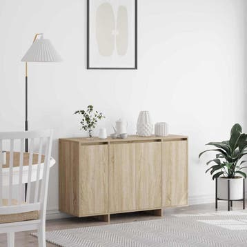 vidaXL Dressoir Sonoma Eiken 120 x 41 x 75 cm Bewerkt hout, Verzenden, Nieuw, Overige houtsoorten, Minder dan 50 cm