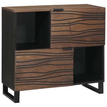vidaXL Dressoir Bruin 80 x 33 x 75 cm massief mangohout, Huis en Inrichting, Verzenden, Nieuw, Overige houtsoorten, Minder dan 50 cm